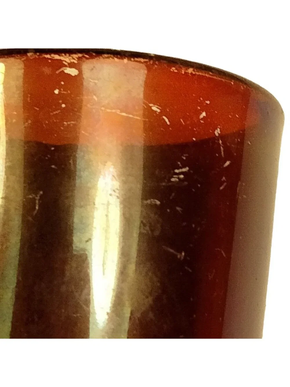 Souvenir Shot Glass North Branch Michigan Vintage Red Glass Cut Glass Bottom